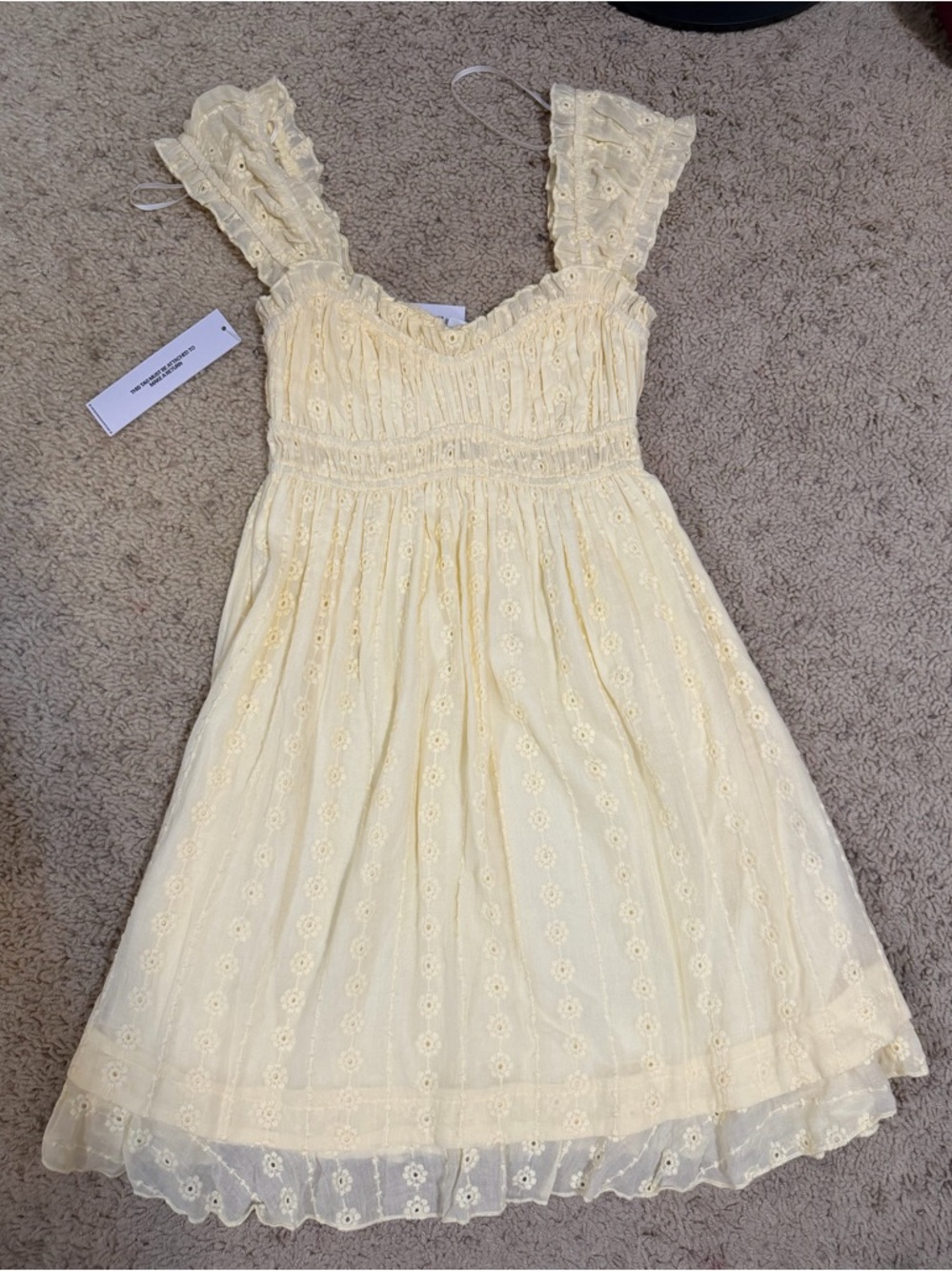 Princess Polly Carlita Mini Dress Yellow Size 0, S